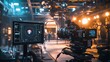 © atar - Film set with camera, monitor, and crew in the background,  filmmaking, production, cinematography, TV, movie set