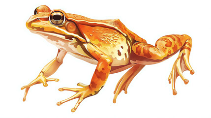 Wall Mural - A detailed illustration of a yellow and brown frog.