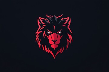 Poster - Red and black wolf head logo design for gaming, esports, and branding