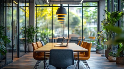 Hyper realistic photos that represent the process and success of your business office with chair table