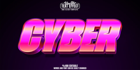 Cyber editable text effect, customizable futuristic and digital 3d font style