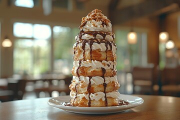 Wall Mural - Chocolate and Caramel Covered Cream Puff Tower