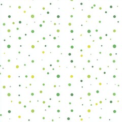 Wall Mural - Polka dot green seamless wallpaper with watercolor illustrations. Geometric child pattern with color confetti.