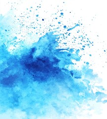 Wall Mural - Indigo aquarelle background, shades of dark blue, cyan. For banners, books, interior posters, and space design. High resolution.