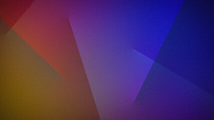 Wall Mural - Dynamic geometric abstract background featuring overlapping gradients in purple, blue, red, and gold hues. A bold, textured design with sharp angles and smooth transitions