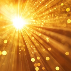 Golden Rays of Light with Bokeh Effect