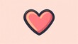 © BozStock - A hand-drawn cartoon style heart on a light pink background.