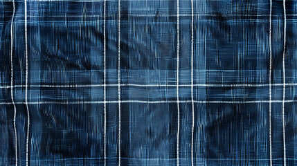 Wall Mural - Blue and white plaid fabric background.