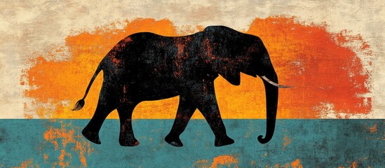 Wall Mural - African Elephant Moving Away