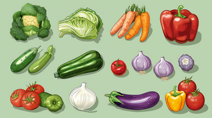 A collection of fresh, colorful vegetables, perfect for a healthy eating concept.