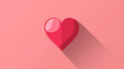 Wall Mural - A red heart on a pink background.