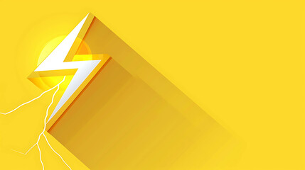 Wall Mural - Abstract background with lightning bolt graphic, yellow and white.