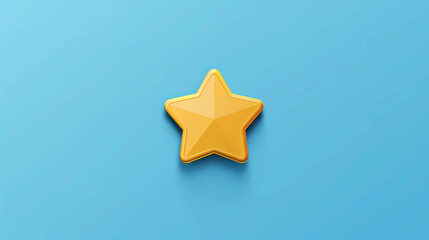 Sticker - A single golden star on a blue background.