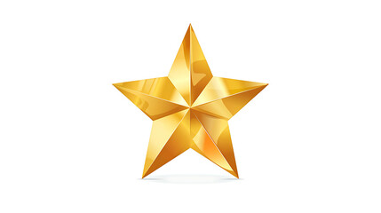 Wall Mural - Shiny golden star isolated on white background.