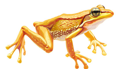 Sticker - A yellow frog with black spots is depicted in a vector illustration.