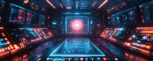 Aufkleber - Futuristic digital platform interface for the creative industry