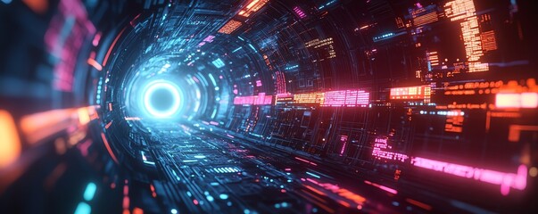 Aufkleber - Futuristic digital platform with sleek interface