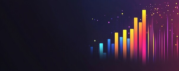 Poster - Minimalist bar chart with statistical data, sleek design, bold colors, professional and clean presentation, modern style