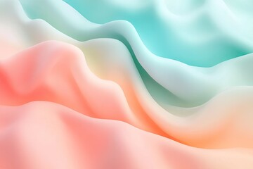Wall Mural - Soft pastel fabric waves create a serene and elegant background, perfect for fashion and textile themes.