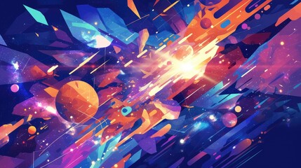 Futuristic colorful abstract background design showcasing a modern space theme Vector illustration