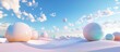 © DigitalDruid - HDRI environment map featuring a spherical panorama background with abstract objects and a stylized sky in a 3D equirectangular illustration