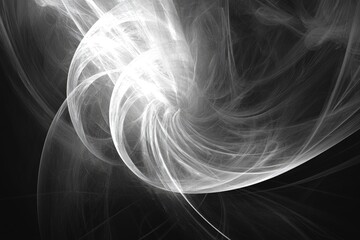 Wall Mural - Abstract black and white digital fractal background design