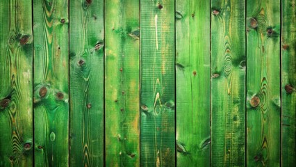 Green wooden fence plank texture background for rustic farm or garden concept