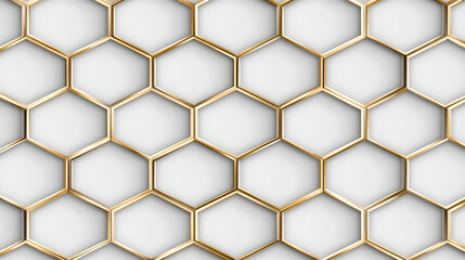 Abstract gold line cube hexagon honeycomb shape pattern text. modern seamless digital geometric abstract gold luxury color tile and mosaic vector.