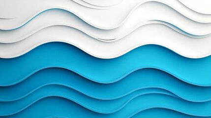 blue and white wave curve line 3d papercut abstract background