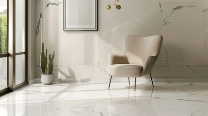 Poster - Modern Interior Design with White Marble