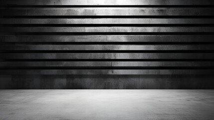 Dark black charcoal color vignette old vintage wall slat interior texture boarder design, concrete grunge light backdrop spotlight. empty space of Studio dark room concrete wall grunge background.