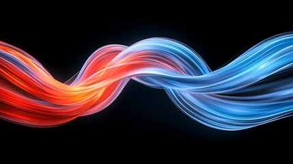 Wall Mural - a vibrant swirl of red and blue light creates a dynamic visual effect against a dark background, sug