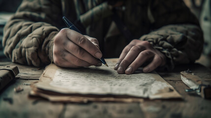 Letter Home. World War Military Concept.