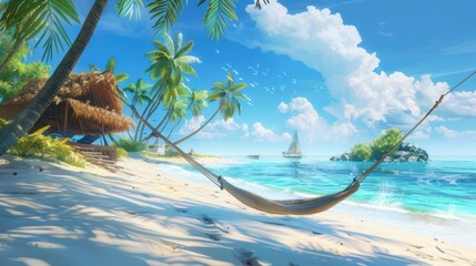 Sticker - Tropical Paradise Hammock