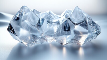 Poster - A sculptural piece resembling ice, showcasing clarity and form.