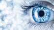 © Artyom - Close-up of bright blue eye with detailed iris pattern and soft blurred background