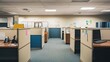 © Zidan - Close up view of an empty office cubicle with personal belongings left behind. Ai generated image