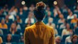 © Francheska - business woman giving a talk in an auditorium generative ai