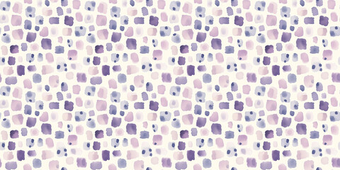 Wall Mural - a seamless pale lavender square pattern on a beige background, in a watercolor, hand-drawn style