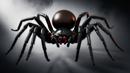 spider on a black background