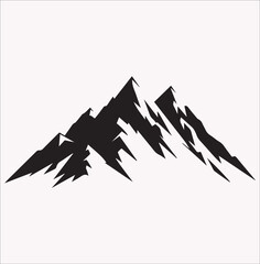 Mountain vector silhouette for t shirt design, Mountain Day,  on a white background