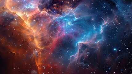 Wall Mural - Cosmic Nebula with Vibrant Colors