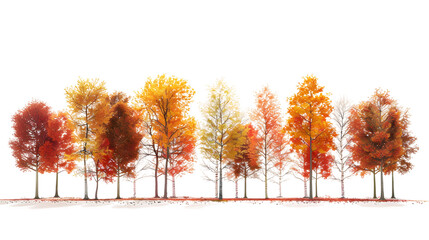 Autumn Themed Cut-Out Tree Shapes with Transparent Backgrounds for Design Projects , Transparent Background