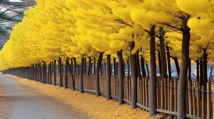 Wall Mural - Golden Autumn Pathway