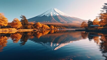 Canvas Print - Mount Fuji Reflection in Lake