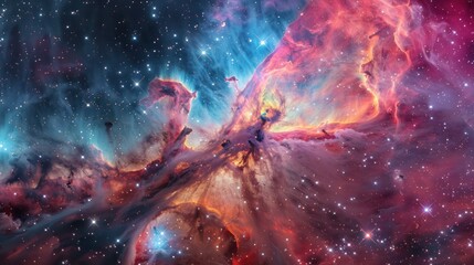 Wall Mural - The Cosmic Tapestry: A Nebula's Radiant Embrace