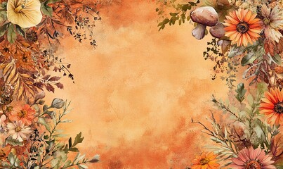 Wall Mural - Autumn Woodland Frame Background