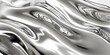 © Kdhtdg - A close-up of smooth, silver, wavy liquid metal with shiny reflections. The background is white,