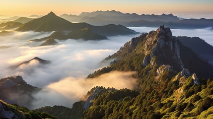 Wall Mural - Mountaintop Sunrise with Clouds