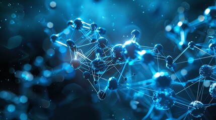Wall Mural - abstract 3d rendering of a molecular structure, representing the complexity of science and technolog